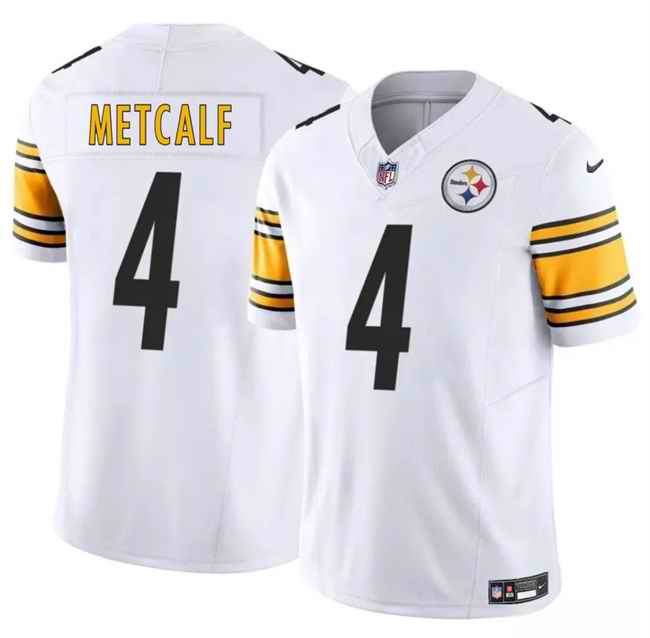 Men's Pittsburgh Steelers #4 DK Metcalf White 2024 F.U.S.E. Vapor Untouchable Limited Stitched Jersey